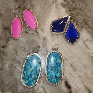Kendra Scott Blue and Pink Statement Earrings